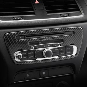 Fibre de carbone Console CD panneau décoration couverture garniture climatiseur contrôle cadre autocollant pour Audi Q3 2013-20182614