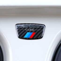 Autocollants d'emblème de voiture en Fiber de carbone, autocollant de colonne B pour bmw e46 e39 e60 e90 f30 f34 f10 1 2 3 5 7 série x1 x3 x5 x6, style de voiture