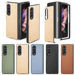 Diseño plegable de fibra de carbono Estuches de destreza y tacto Protector de cuerpo completo antiarañazos a prueba de golpes para Samsung Galaxy Z Fold 2 3 5G Fold2 Fold3 OPPO Find N