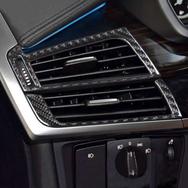 Fibre de carbone pour BMW X5 F15 E70 X6 F16 E71 style de voiture intérieur tableau de bord côté évent sortie couverture garniture autocollants auto accessoires