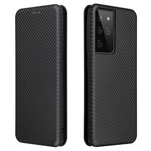 Koolstofvezel voor Samsung Galaxy S21 Ultra Case Magnetische Boekstandaard Kaart Beschermende Portemonnee Lederen Galaxy S21 FE Plus A12 M12 A02S A32 A52 A72 Cover