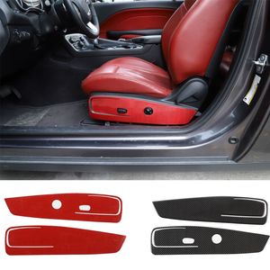 Koolstofvezel Auto Front Seat Side Panel Decoration Sticker voor Dodge Challenger 11+ Interieuraccessoires