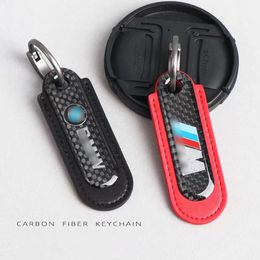 Fibre de carbone + Keychains de clés en cuir en cuir authentique Sac de porte-porte-porte pour toutes les clés de voiture (BMW Audi Sline Volkswagen Porsche Benz Amg Teslai Land Rover, etc.)