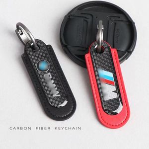 Koolstofvezel + Echte leer Auto Key Chain Car Keychains Case FOB Holder Bag voor alle autosleutel (BMW Audi Sline Volkswagen Porsche Benz AMG Teslai Land Rover enz.)