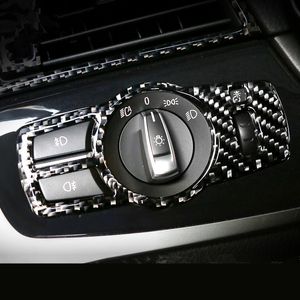 Garniture décorative de cadre de commutateur de phare de fibre de carbone pour BMW X3 F25 X4 F26 série 7 accessoires d'intérieur de voiture