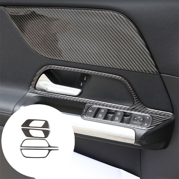 Autocollants de décoration de poignée de porte intérieure en Fiber de carbone style de voiture pour Mercedes Benz classe B W247 GLB 2020 accessoires automobiles