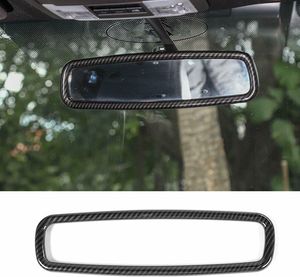 Ajuste de la decoración del anillo del espejo retrovisor interior de fibra de carbono para Ford F150 09+ /Mustang 2009-2013/15+