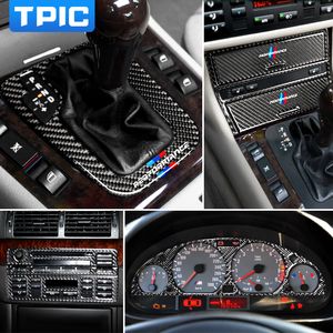 Carbon Fiber Interieur Auto Stickers Centrale Controle CD-paneel Gear Cover Trim Lamp Wenkbrauwen Decals voor BMW E46 1998-2004 3 Serie