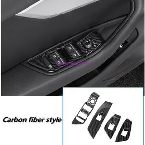 Couverture de panneau de commutateur de fenêtre intérieure en Fiber de carbone Tirm pour Audi A4L B9 2017-2019226F