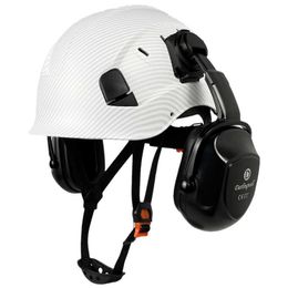 Casque de sécurité en fibre de carbone avec cache-oreilles CE pour ingénieur Construction Ansi z89.1 ABS casquette de travail hommes