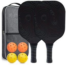 Racket à balle de cornichon en fibre de carbone 4 avec des raquettes de pickleball professionnelles paddle à balle à balle pour hommes femmes extérieurs intérieur 240507