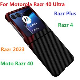 Carbon Fiber Plastic Gevallen Voor Motorola Razr 40 Ultra Razr 4 Plus Case Hard Opvouwbare Shell Beschermhoes