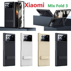 Étui en Fiber de carbone pour Xiaomi Mix Fold 3 Fold3, support en cuir PU, Film de Protection, couverture d'écran