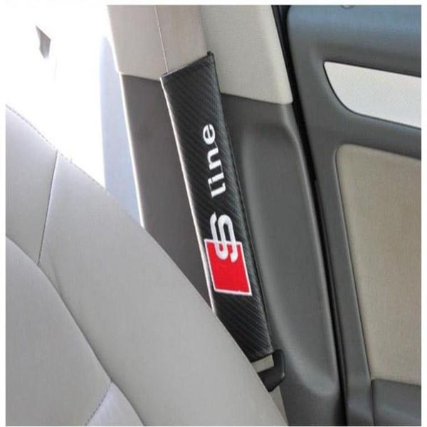 Almohadilla de la cubierta del cinturón de seguridad de fibra de carbono, almohadilla para el hombro para FORD KIA MOMO ST STI VOLVO, estilo de coche, 2 uds. Lot175J