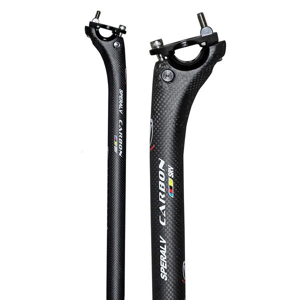 Tige de selle en fibre de carbone mattesmooth VTT vélo de route 3k matériau en carbone léger 272308316mm 350400mm 240113