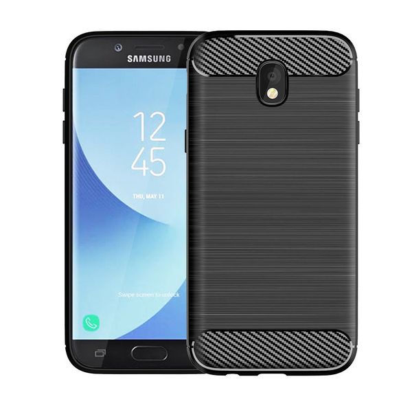 Fibra de carbono a prueba de golpes protectora delgada suave TPU funda de silicona para samsung galaxy j5 2017 J5 PRO j530 J7 PRO j73 J7 2017 SM-J727 J7 Sky Pro