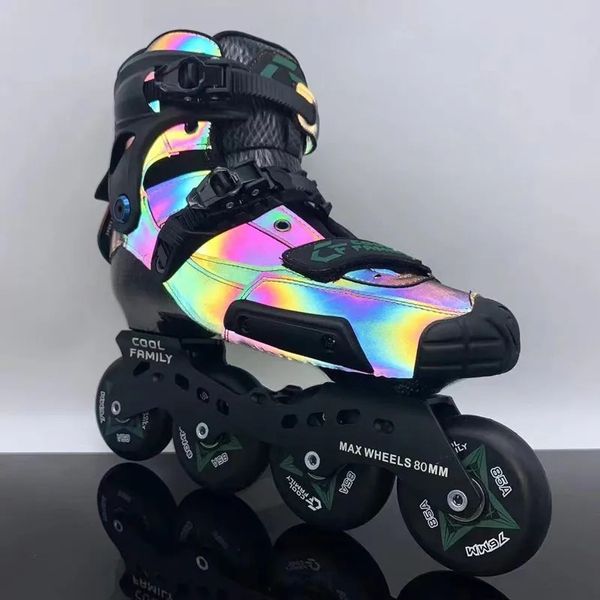 Fibra de carbono Slalom Roller Skates Shoes 83A Adultos Street Roard FSK Shift Patines FSK Inline Skate Sneaker para SEBA HV HL High 240127