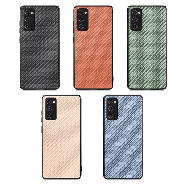 Étuis en TPU souple en cuir de fibre de carbone pour Samsung S23 Ultra S22 Plus A33 5G A04E A34 A54 A14 A04 Note 20 Business Luxury Fashion Housse antichoc Hybrid Mobile Phone Case