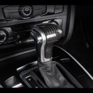 Autocollant en Fiber de carbone, autocollant de couverture de cadre de tête de poignée de changement de vitesse de Console de style de voiture pour Audi A3 A4 A5 A6 A7 Q2 Q5 Q7 S3 S4 S5 S6 S72009