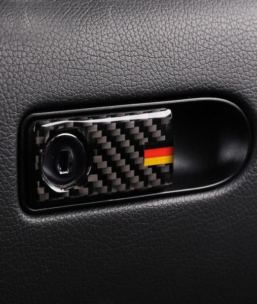 Autocollants en Fiber de carbone Copilot, boîte de rangement, poignée de bol, garniture de style de voiture pour Mercedes classe C W205 GLC, accessoires 5867298