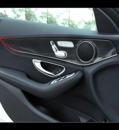Couverture du panneau de porte de voiture de style en fibre de carbone TRING 4PCS pour Mercedes Benz GLC x253 201618 ABS AUTO INTERNIER Modified3097531