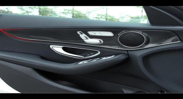 Couverture du panneau de porte de voiture de style fibre de carbone Couper 4pcs pour Mercedes Benz GLC x253 201618 ABS AUTO INTERO MODiFIED6175635