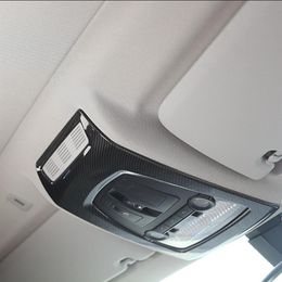 Décoration de cadre de lampe de lecture de toit de voiture de style de fibre de carbone pour BMW X3 F25 X4 F26 2014-17 ABS Intérieur Lampe de dôme Garniture Decals2823