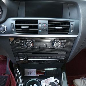 Pannello centrale in fibra di carbonio Console CD Decorazione Rivestimento per BMW X3 F25 2011-17 ABS Car Interior Decals266P