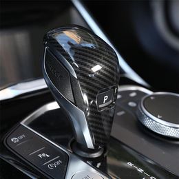 Manija de palanca de cambios de estilo de fibra de carbono, pegatina de cubierta de botón para BMW Serie 3, G20, G28, 2020, accesorios interiores de ABS, 243R