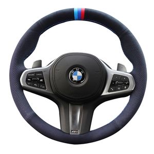 La couverture de volant cousue à la main en daim en Fiber de carbone convient à BMW nouvelle série 5 série 3 X1x2x3x5x7