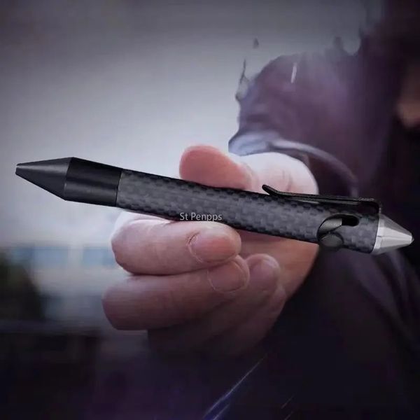 Stylo tactique en fibre de carbone, en acier au tungstène, multifonctionnel pour hommes, outil d'auto-défense edc, stylo de signature haut de gamme 240105