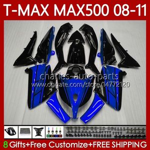 Motorfiets Lichaam voor Yamaha T-MAX500 TMAX-500 MAX-500 T 08-11 Carrosserie 107NO.0 TMAX MAX 500 TMAX500 MAX500 08 09 10 11 XP500 2009 2009 2010 2011 Verkortingen Glanzend blauw