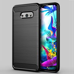 Koolstofvezel textuur schokbestendig deksel beschermende slim fit zachte TPU siliconen behuizing voor LG V50S G8X V60 DIMQ K40 K12 plus x4 2019 stylo 5 6