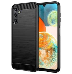 Fundas de teléfono a prueba de golpes con textura de fibra de carbono, funda protectora de silicona TPU suave y delgada para Samsung Galaxy A04 A04S A14 M53 M33 M133480112