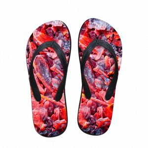 carbone Grill Rouge Drôle Flip Flops Hommes Intérieur Maison Pantoufles PVC EVA Chaussures Plage Eau Sandales Pantufa Sapatenis Masculino C5kG #