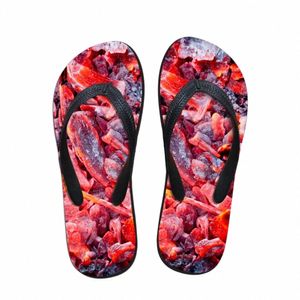 Carbon Grill Rouge Funny Flip Flops Hommes Pantoufles d'intérieur PVC EVA Chaussures Plage Sandales d'eau Pantufa Sapatenis Masculino I4GD #