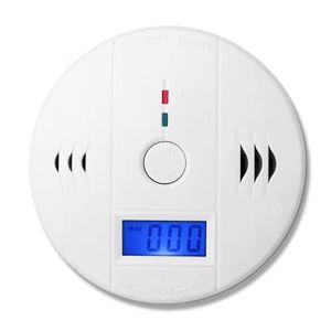 Detectores de monóxido de carbono Sensores de CO Detector de alarma Alerta de fuga de CO Envenenamiento Alarma de calentamiento con pantalla digital LCD (pilas NO incluidas)