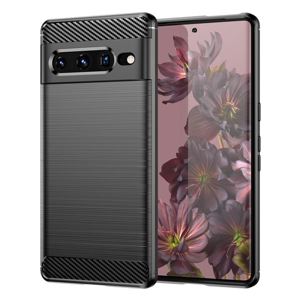 Coques de téléphone en carbone pour Google Pixel 9 8 8A 7A 7 6 6A 5 5A 4 4A XL 5G, étui de tréfilage texturé en carbone, housse en TPU