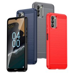 Koolstoftelefoonhoesjes voor Nokia G22 G400 C200 C100 C21 G21 G11 G10 X10 X20 RUGGED CO2COLD TEXTURE TRAKTERDE COUSE TPU COVER