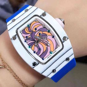 Koolstoftrend luxe Richamill Mens Zwitserse mechanische tape horloge vezelbedrijf dames vrije tijd rms07-01 beweging automatisch wit