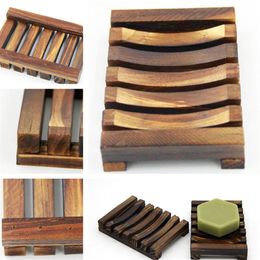 Carbonized Wood Soap Gerechten Vochtbestendige Soap Holder Creatieve Simple Bamboo Manual Soaps Box Soaps Shelf Bathroom Supplies 360PCS T1I2402