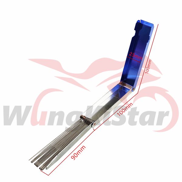 Outil de nettoyage de carburateur, Jet en acier, enlever les aiguilles, brosses, outils de nettoyage pour motocross, moto, ATV, Buggy, Scooter, voiture, voiture, carburateur de Sport