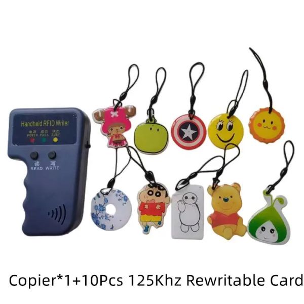 Carte 125KHz EM4305 T5577 RFID Handheld Copier Writer Duplicator Programmer Reader EM4100 TK4100 REWRITABLE ID KEYFOB TAGS