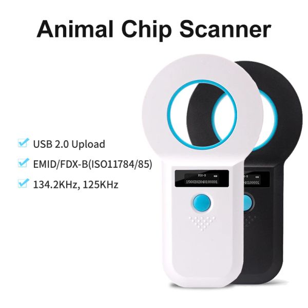 Tarjeta 134.2kHz Reader de gato para perros para la oreja animal Chip de vidrio Rfid Hom Homald Microchip Reader para animales de mascotas