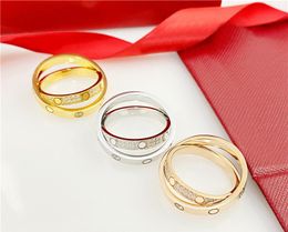 Tarjeta y anillo de doble lazo Anillo de acero inoxidable de diseñador Joyería de moda Anillo de promesa de boda para hombre Regalo para mujer