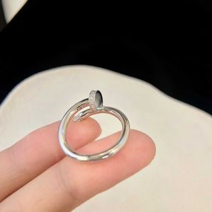 Bracelet de carte Sterling Silver Version High Set Head and Tail Diamond Nail Nail Ring 925 Silver 5678 US Instagram Style