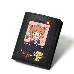 Card Captor Sakura portemonnee Cerberus portemonnee Kinomoto Photo geldzak Cartoon leren notitieboekje met print