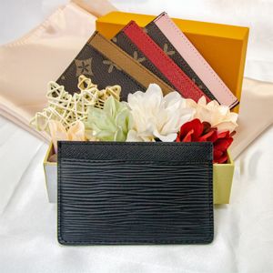 couverture de carte de luxe pour cartes de luxe Slots bruns fleur sac à main clés pochette homme mini portefeu