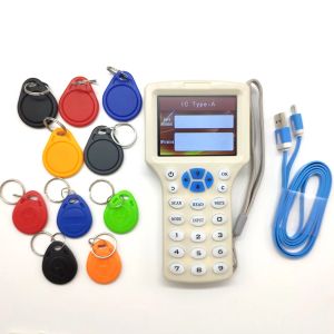CARD ENGELS RFID NFC kopieerapparaat Writer Cloner Copy 10 Frequency Programmer + 5pcs 125kHz EM4305 Keyfobs + 5 stcs 13.56mHz UID Key