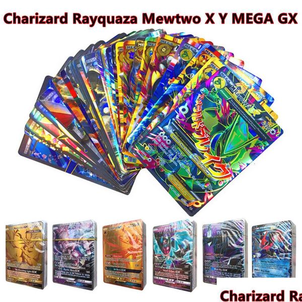 Juegos de cartas 100 a 300 piezas Sin repetición para juegos de colección Tarjetas de juguetes Trading Gx Mega Ex Battle Carte Toy Idioma inglés T1911 Dhyfy